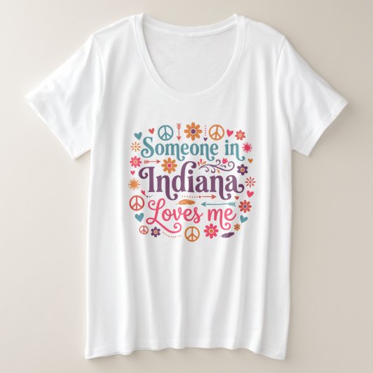 Someone in Indiana Loves Me Boho Hippie Design (Design devant)