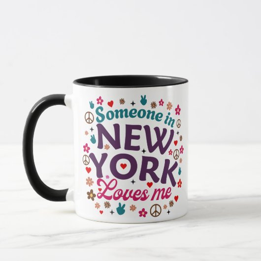Someone in New York Loves Me Retro Funny Design Mok (Links)