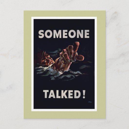 Someone Talked - WW2 Briefkaart (Voorkant)
