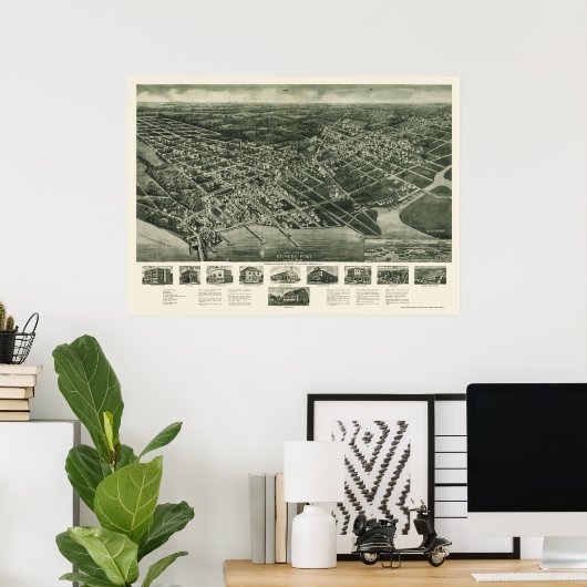 Somers-Point, NJ Panoramic Map - 1925 Poster (Thuiskantoor)