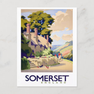 Somerset England vintage Briefkaart