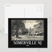 Somerville NJ, Main Street Uitzicht, Briefkaart (Voorkant / Achterkant)