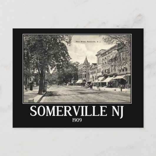 Somerville NJ, Main Street Uitzicht, Briefkaart (Voorkant)