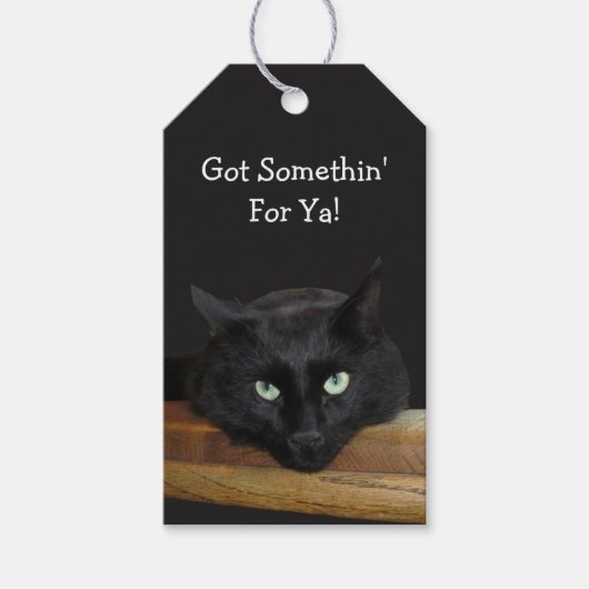 Somethin voor Ya Black Cat Gift Labels Cadeaulabel (Voorkant)
