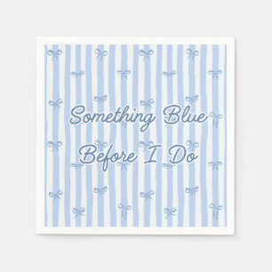 "Something Blue Before I Do" Blauwe Strik Servet