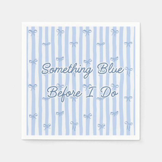 "Something Blue Before I Do" Blauwe Strik Servet (Voorkant)