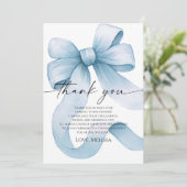 Something Blue Before I Do Blue Strik Bridal Showe Bedankkaart (Staand voorkant)