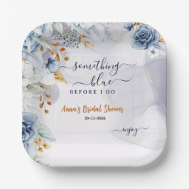 Something Blue Before I Do Bridal Shower Party Papieren Bordje