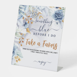 Something Blue Before I Do Bridal Shower Party Reclamebord Met Voetstuk