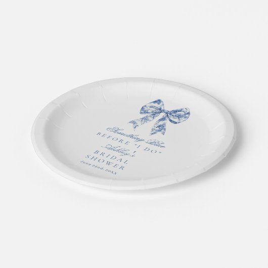 Something Blue Before I Do Bruiloftsfeest Papieren Bordje (Gekanteld)
