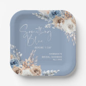 Something Blue Before I Do Bruiloftsfeest Papieren Bordje (Voorkant)