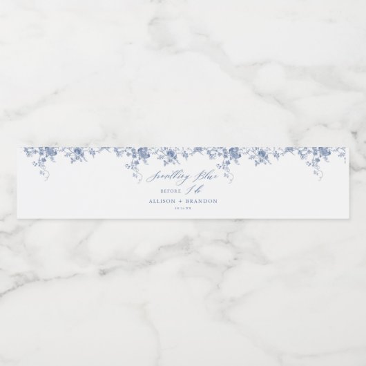 Something Blue Before I Do Bruiloftsfeest Waterfles Etiket (Enkel label)