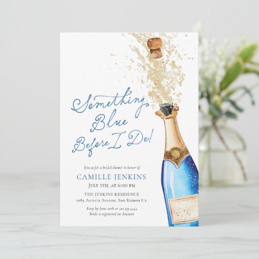 Something Blue Before I do Brunch Bridal Shower Kaart (Staand voorkant)