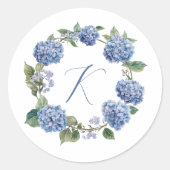 Something Blue Before I Do Hortensia Bruidsfeest Ronde Sticker (Voorkant)