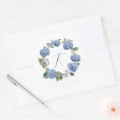 Something Blue Before I Do Hortensia Bruidsfeest Ronde Sticker (Envelop)