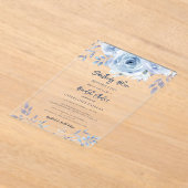 Something Blue Before I Do Script Bridal Shower Acryl Uitnodigingen (Laagn)