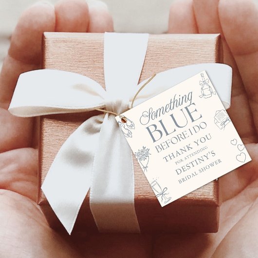 Something Blue Before I Do Thank You Bridal Shower Bedankjes Labels