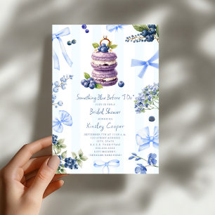 Something Blue Blauwe Bosbes Macaron Bruidsdiner  Kaart