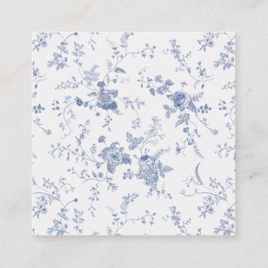Something Blue Bloemen Vierkante Envelopkaart Informatiekaartje (Achterkant)
