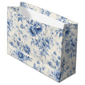Something Blue Bloemend Dutch Toile Chinoiserie Groot Cadeauzakje (Voorkant Gekanteld)