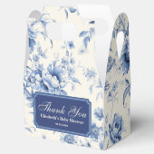 Something Blue Bloemendruk Frans Toile Chinoiserie Bedankdoosjes (Geopend)