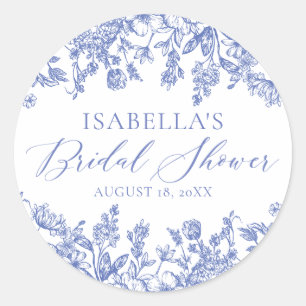 Something Blue Bloemrijke Chinoiserie Bruiloft Fee Ronde Sticker