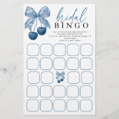 Something Blue Bow Bridal Shower Bingo Game (Voorkant)