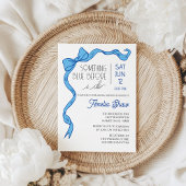 Something Blue Bow Bridal Shower Invitation Kaart