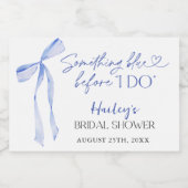 Something Blue Bow Bruidsfeest, Bruidsbrunch Sparkling Wijnetiket (Enkel label)