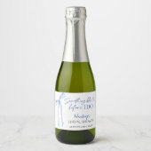 Something Blue Bow Bruidsfeest, Bruidsbrunch Sparkling Wijnetiket (Voorkant)