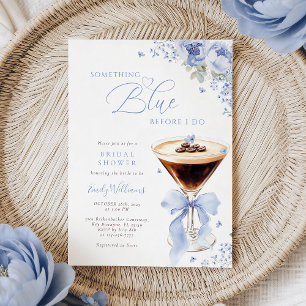 Something Blue Bow Coffee Bruidsuitnodiging Kaart