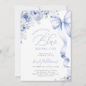 Something Blue Bow Floral Bridal Shower Invitation (Devant)