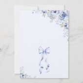 Something Blue Bow Floral Bridal Shower Invitation (Dos)