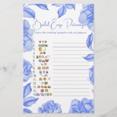 Something blue Bridal shower emoji pictionary (Voorkant)