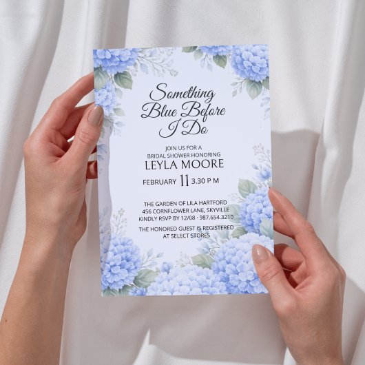 Something Blue Bridal Shower Invitation Kaart