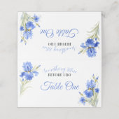 Something Blue Bridal Shower Table Number (Buitenkant ongevouwen)