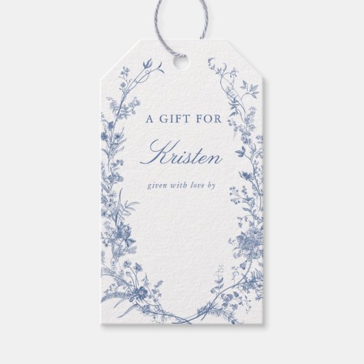 Something Blue Bruids Shower Display Shower Cadeaulabel (Voorkant)