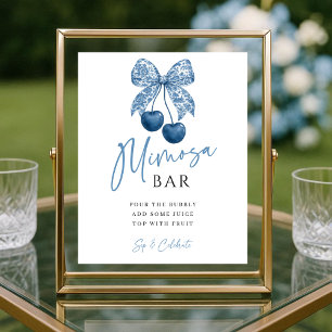 Something Blue Bruiloft Brunch Mimosa Bar Bord Poster