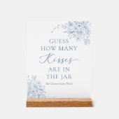 Something Blue Bruiloft Feestje Raad Hoeveel Kusje Acryl Bord (Voorkant)
