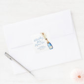 Something Blue Champagne Bruidsbrunch Vierkante Sticker (Envelop)