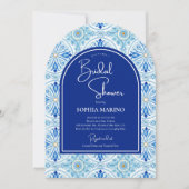 Something Blue Coastal Mediterranean Bridal Shower Kaart (Voorkant)