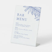 Something Blue Eenvoudig Botanisch Bar Menu Reclamebord Met Voetstuk (Voorkant)