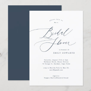 Something Blue Elegant Calligraphy Vrijgezellenfee Kaart