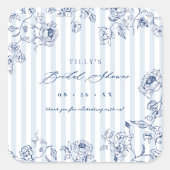 Something Blue Favor Stickers Bridal Shower Labels (Devant)