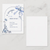 Something Blue Floral Bow Bruids Recept Kaart (Voorkant / Achterkant)
