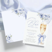 Something Blue Floral Bridal Shower Invitation Kaart