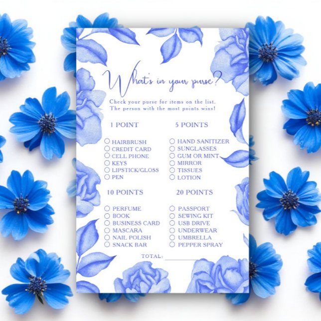 Something blue floral Bridal shower purse game (Creator heeft geüpload)