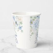 Something Blue Floral Hydrangea Bruiloftsfeest Papieren Bekers (Links)