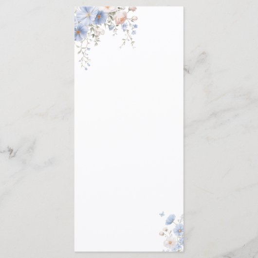 Something blue floral  Menu (Dos)