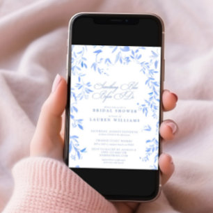 Something Blue Floral Script Vrijgezellenfeest Kaart